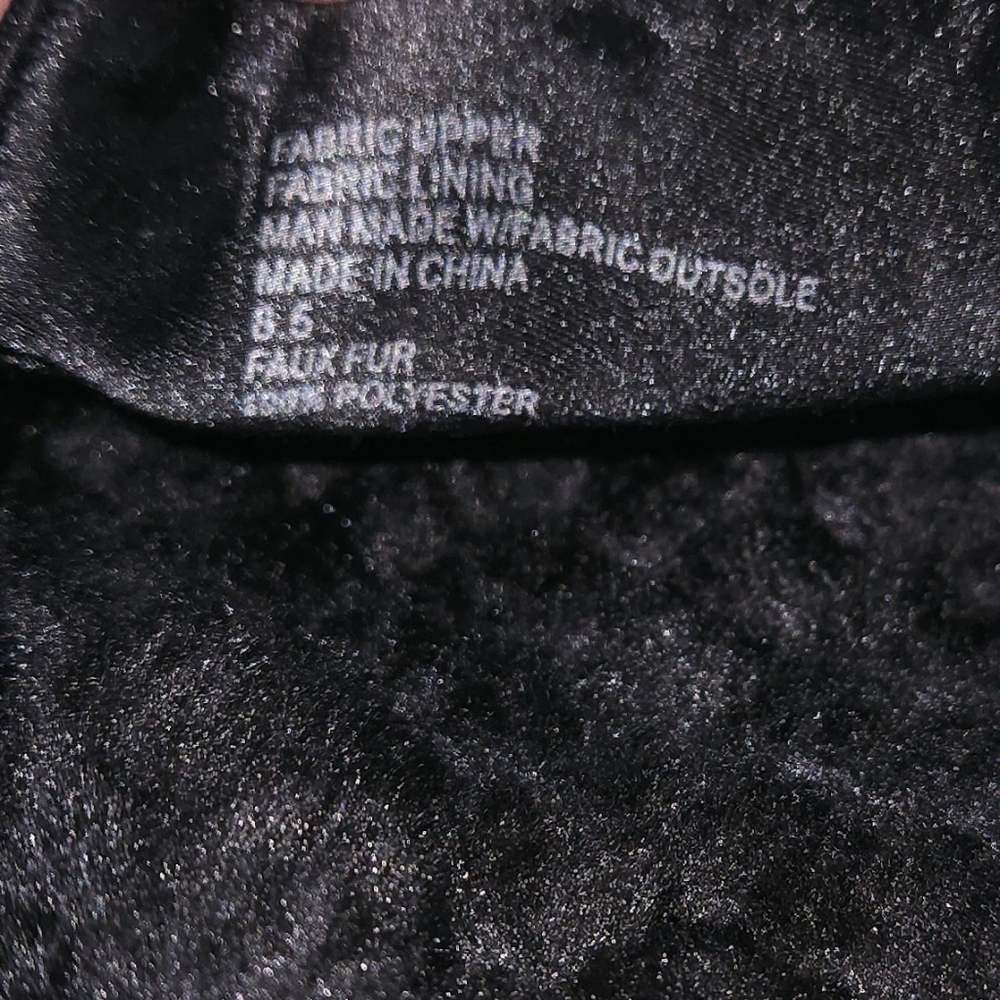 BIRDIES The Starling Velvet Flats US 8.5 Black Faux-Fur Lined Slip-On Loafer - Picture 10 of 11